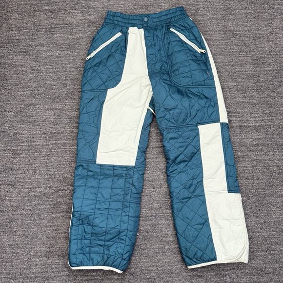 Free People Pants - Free People Landscape View Ski Pants Women Blue Puffer Quilted Winter Outdoor